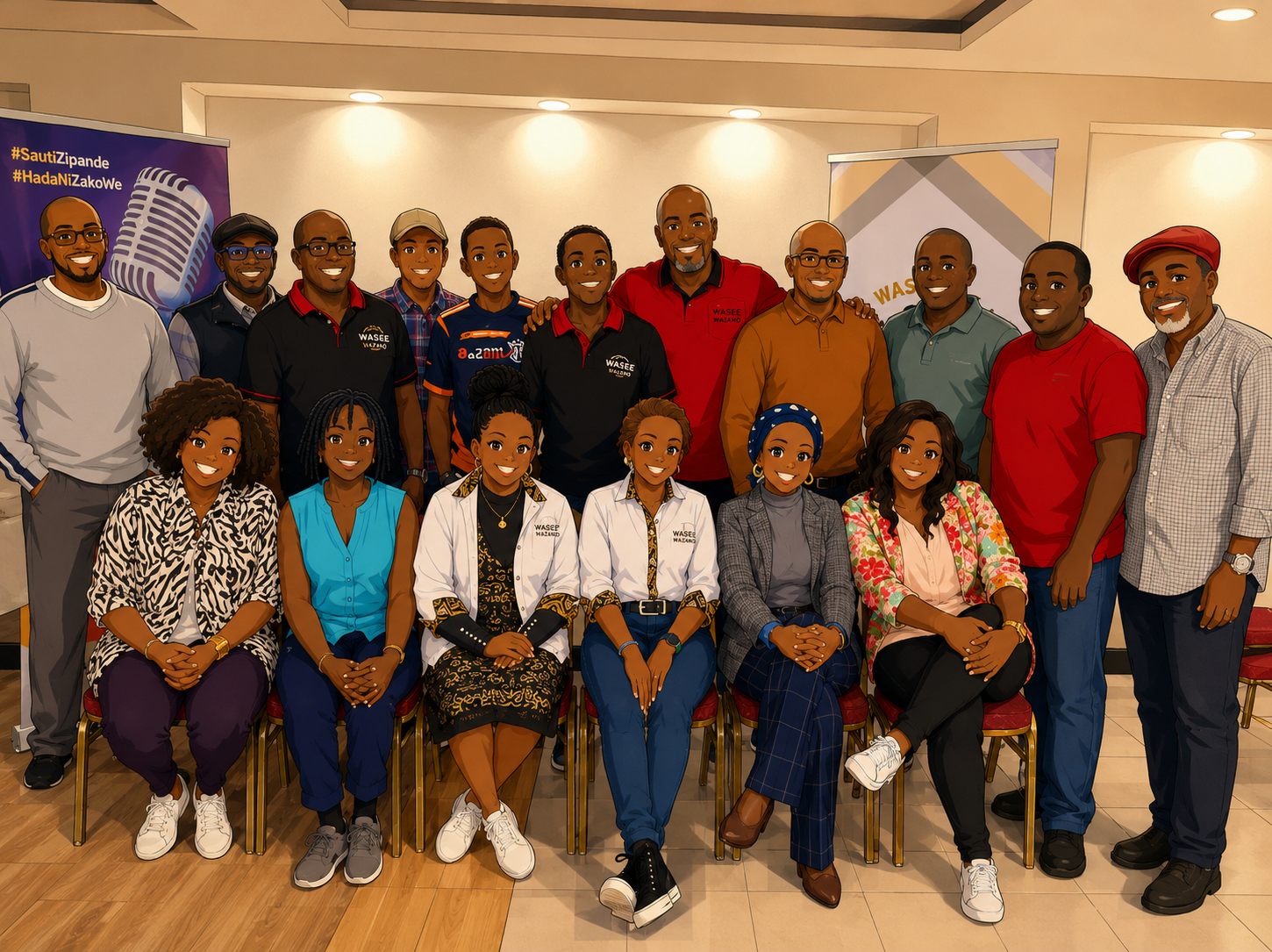 Wasee wa Zamo CBO members gathered together at a community event
